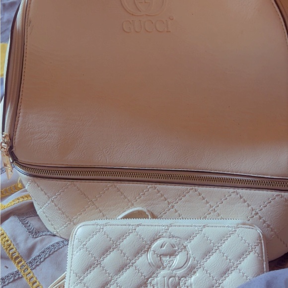 Gucci Cream Quilted Women's Backpack and Wallet - Picture 1 of 1